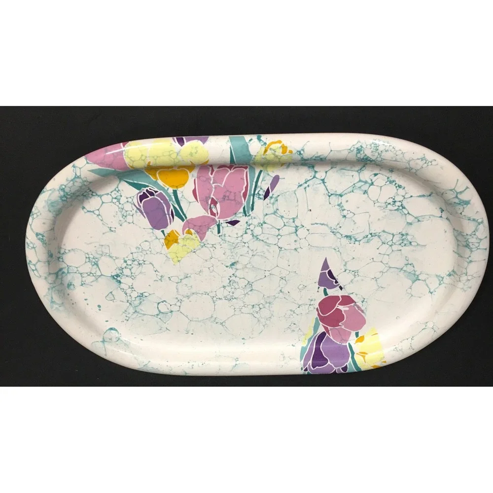 WAECHTERSBACH West Germany Tulips Flowers Colored Platter
